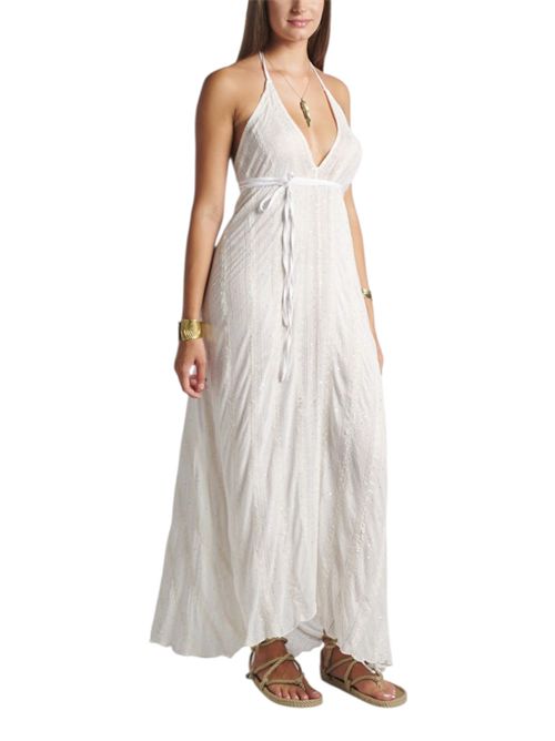 abito donna con paillettes bianco Pahiesa Formentera | VLDR928BIANCO